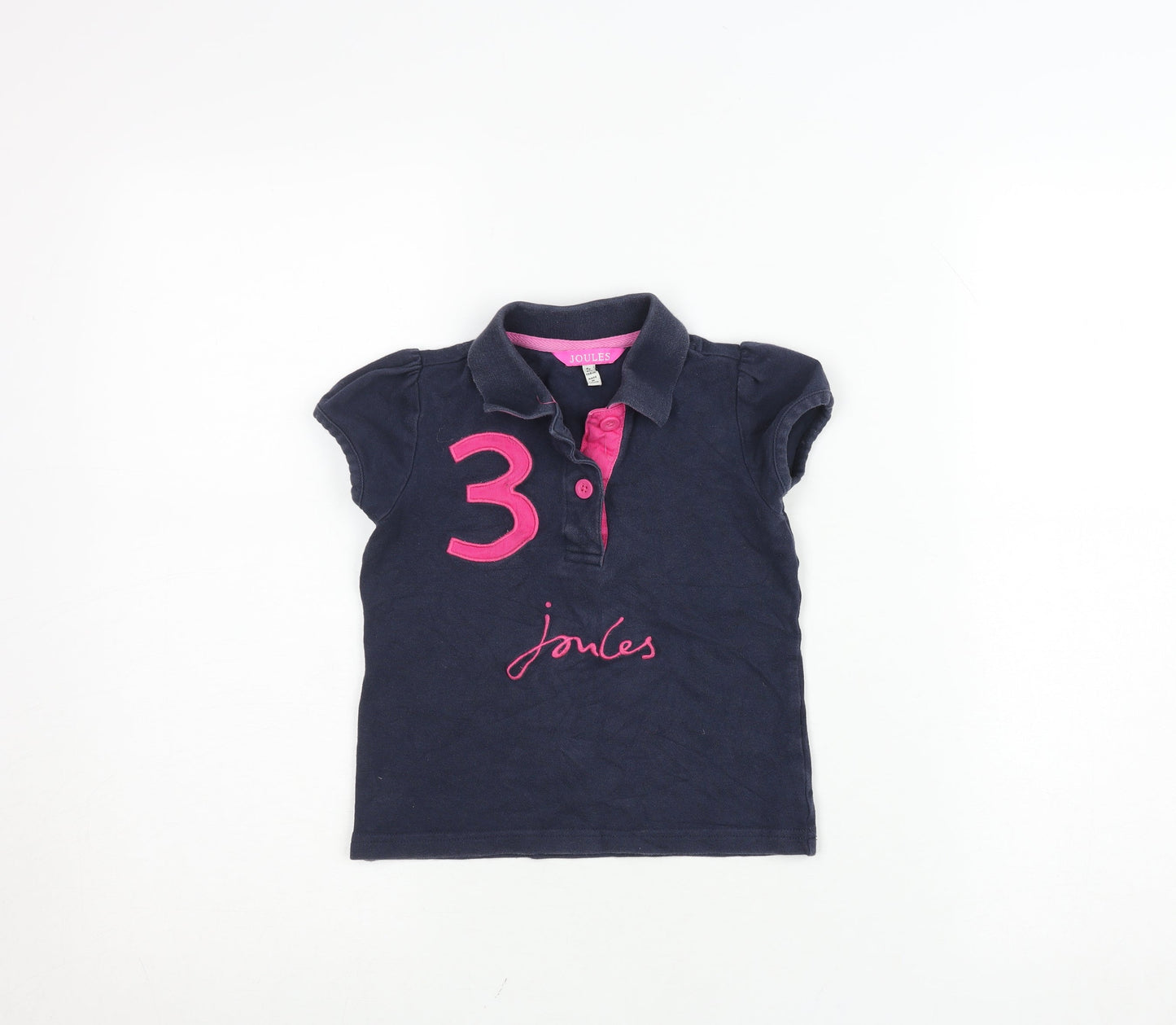 Girls UK Size 4 Years Joules Blue Basic Polo