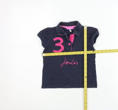Girls UK Size 4 Years Joules Blue Basic Polo