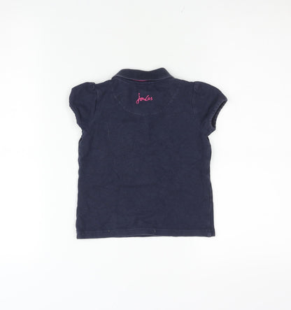 Girls UK Size 4 Years Joules Blue Basic Polo