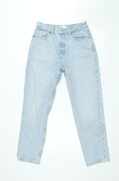 Zara Women Blue High Rise Mom Jeans Size 10