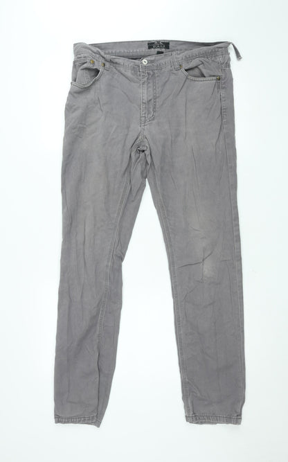 21MEN Slim Fit Grey Jeans Unisex Adults Size UK 34 Straight Denim