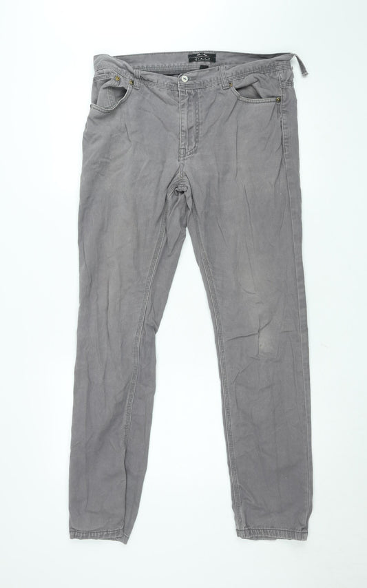 21MEN Slim Fit Grey Jeans Unisex Adults Size UK 34 Straight Denim