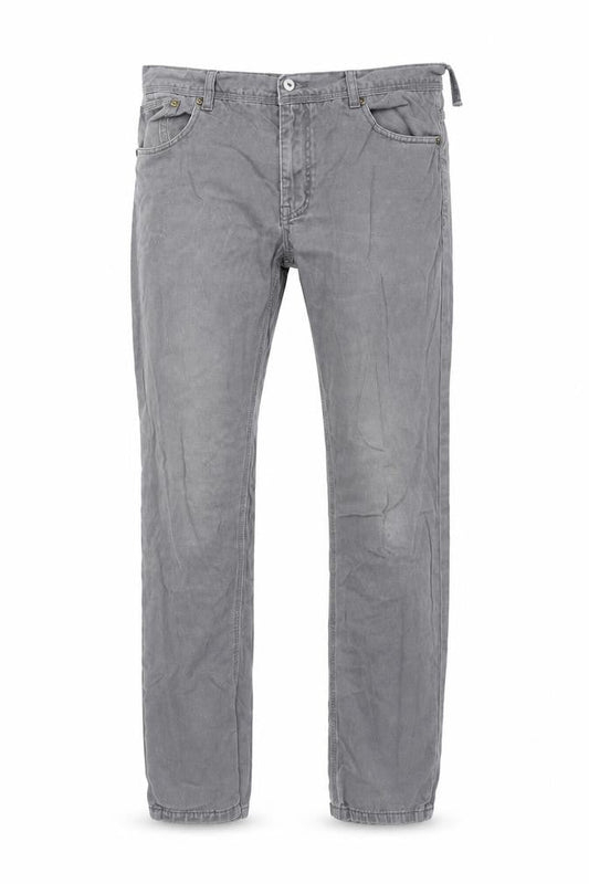 Front view of 21MEN Slim Fit Grey Jeans unisex adults, size UK 34, straight denim