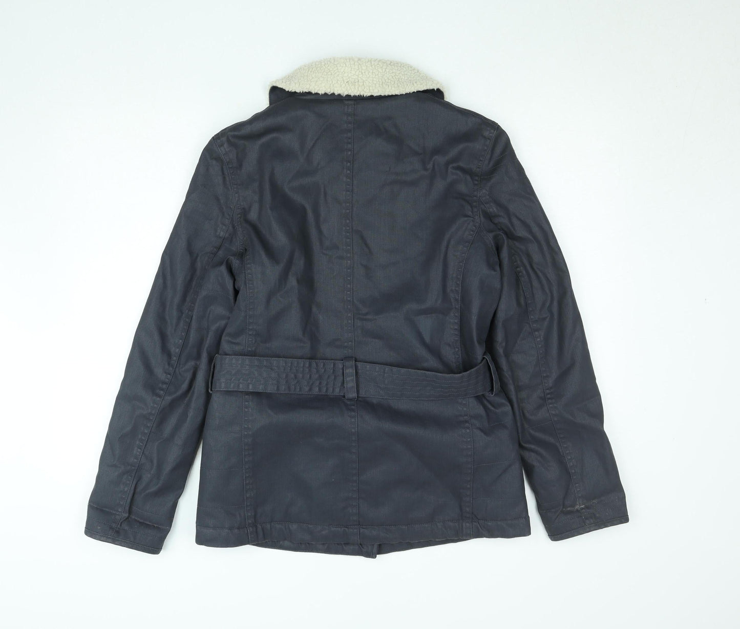 Womens UK Size 10 Marks and Spencer Grey Biker Coat