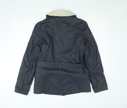 Womens UK Size 10 Marks and Spencer Grey Biker Coat