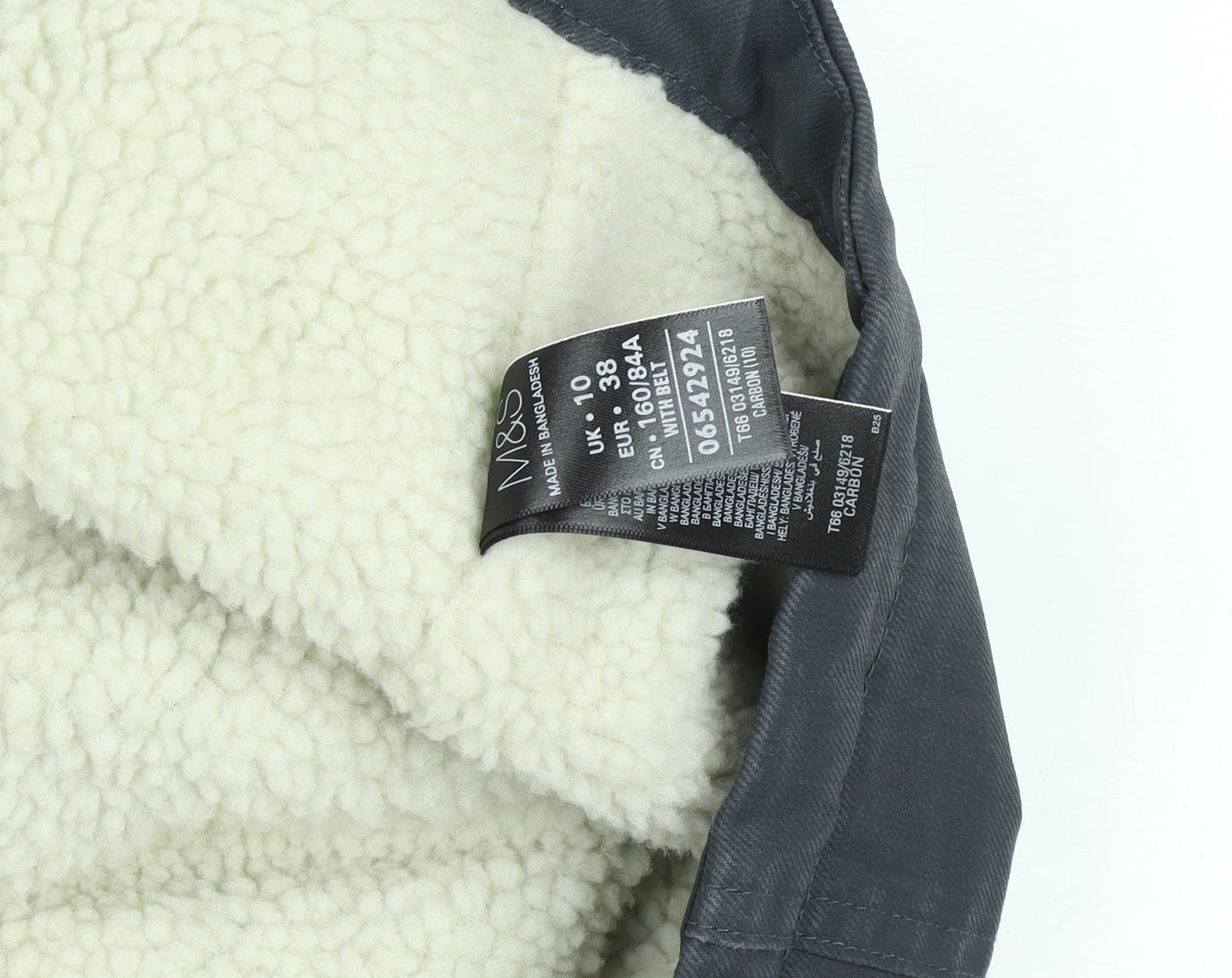 Womens UK Size 10 Marks and Spencer Grey Biker Coat