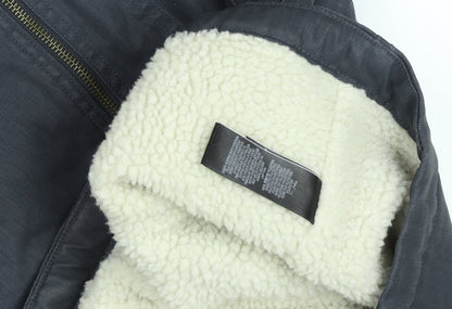 Womens UK Size 10 Marks and Spencer Grey Biker Coat