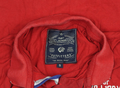 Tokyo Laundry Men's Red Short Sleeve Cotton Polo T-Shirt Size S