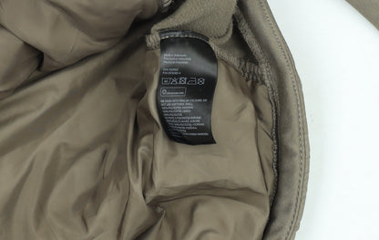 H&M Women Brown Quilted Hooded Puffer Jacket Size 12