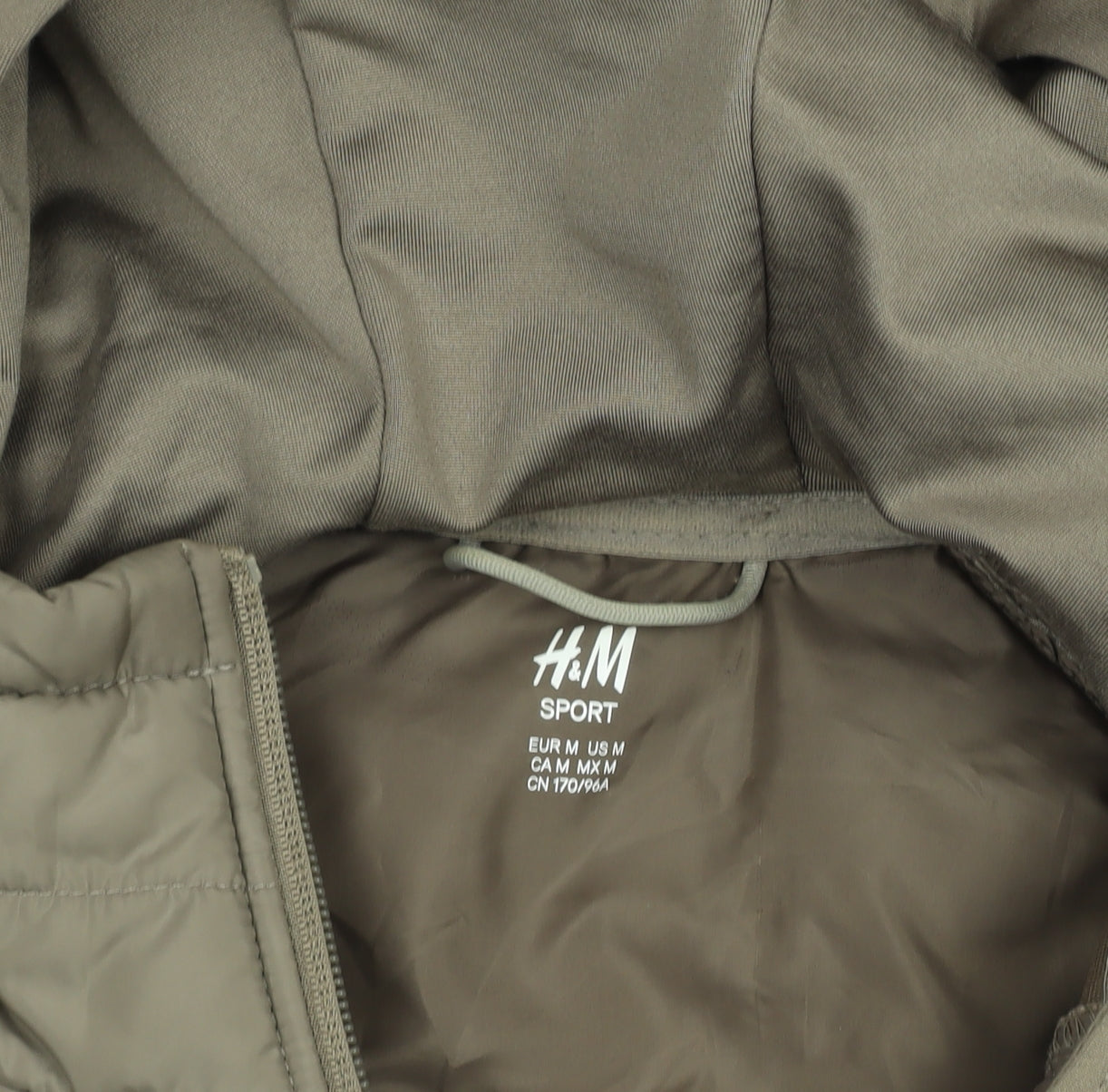 H&M Women Brown Quilted Hooded Puffer Jacket Size 12