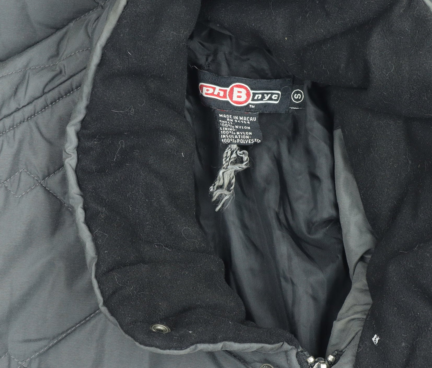 Mens UK Size S Phat Farm Black Quilted Coat
