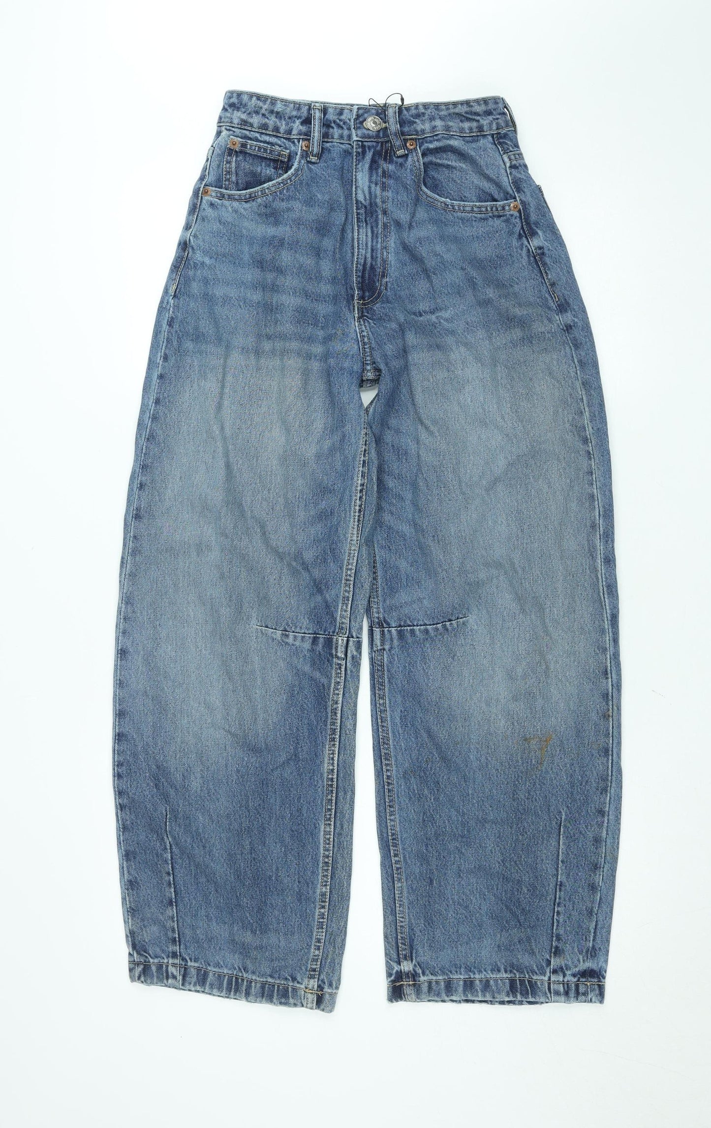 ZARA Women’s Blue Wide-Leg High-Rise Denim Jeans Size 4