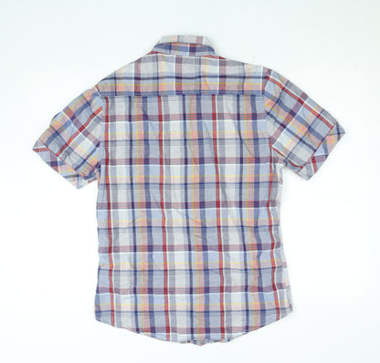 Dunnes Men’s Multicoloured Check Short Sleeve Slim Fit Shirt Size S