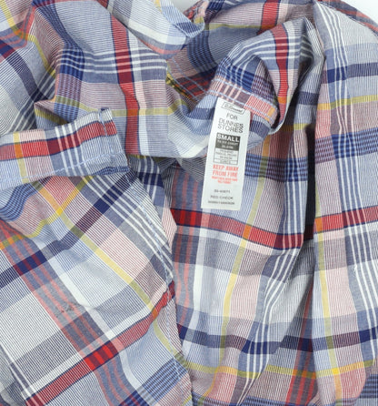 Dunnes Men’s Multicoloured Check Short Sleeve Slim Fit Shirt Size S