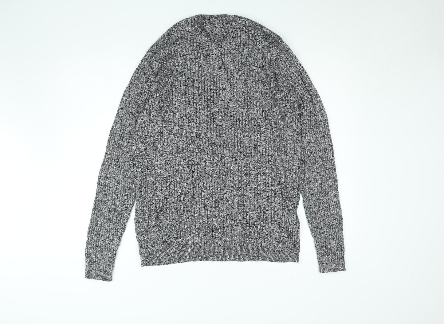 New Look Men Grey Chunky Knit Crew Neck Jumper Size 2XL