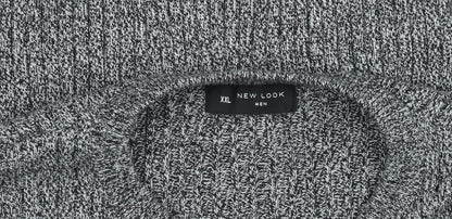 New Look Men Grey Chunky Knit Crew Neck Jumper Size 2XL