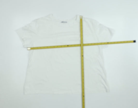 Womens UK Size L Zara White Basic T-Shirt