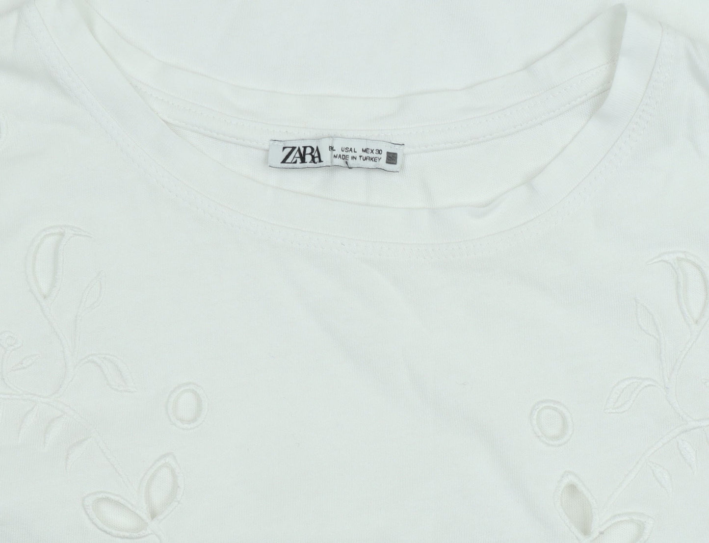 Womens UK Size L Zara White Basic T-Shirt