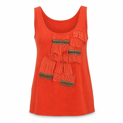 Womens UK Size L Zara Basic Orange Basic Tank