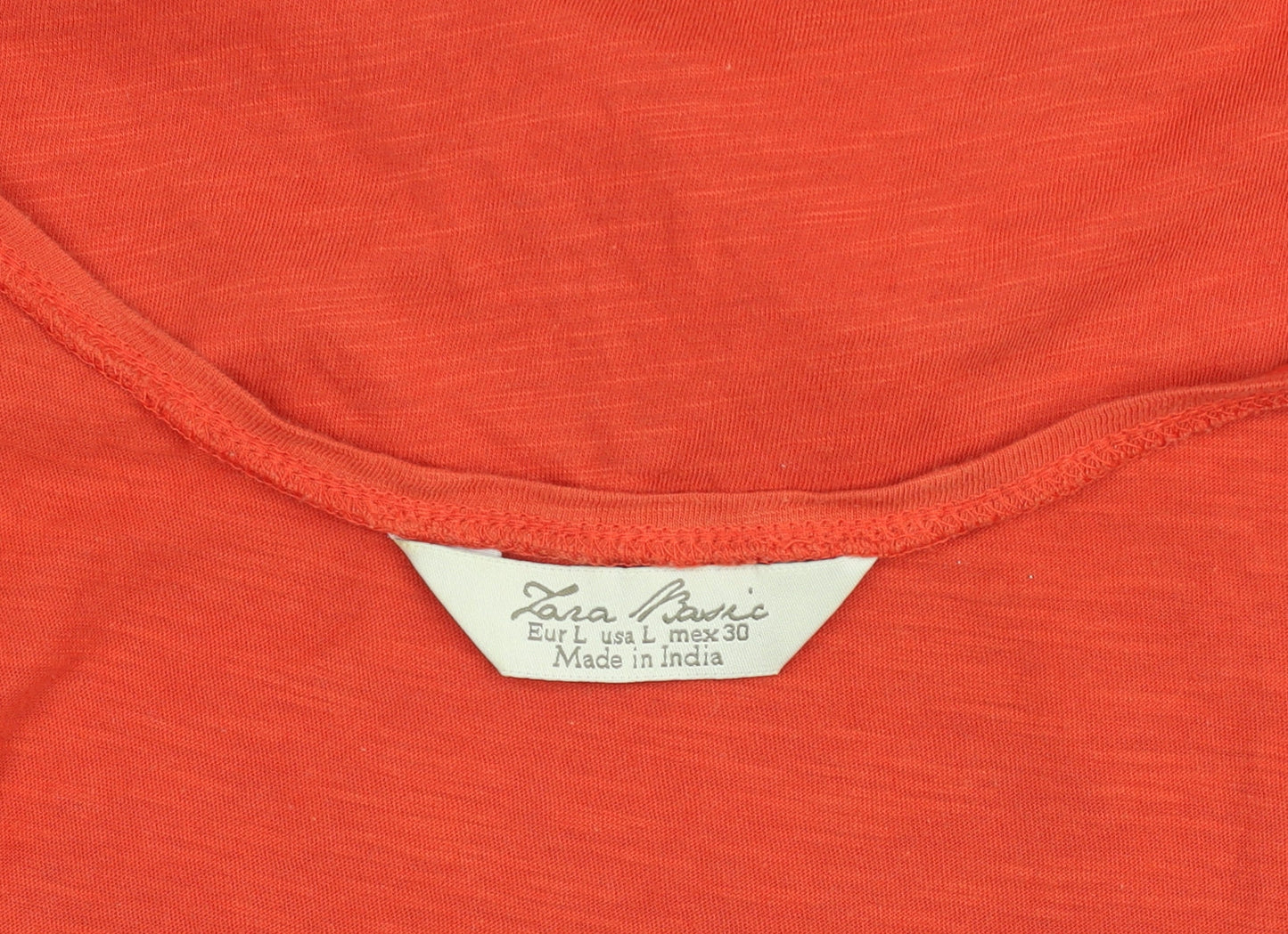 Womens UK Size L Zara Basic Orange Basic Tank