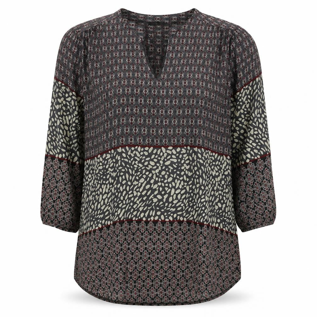 Womens UK Size M J'aime La Vie Multicoloured Tunic Blouse