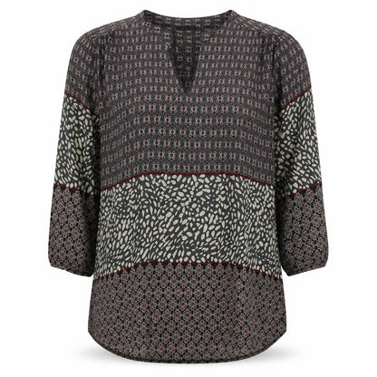 Womens UK Size M J'aime La Vie Multicoloured Tunic Blouse