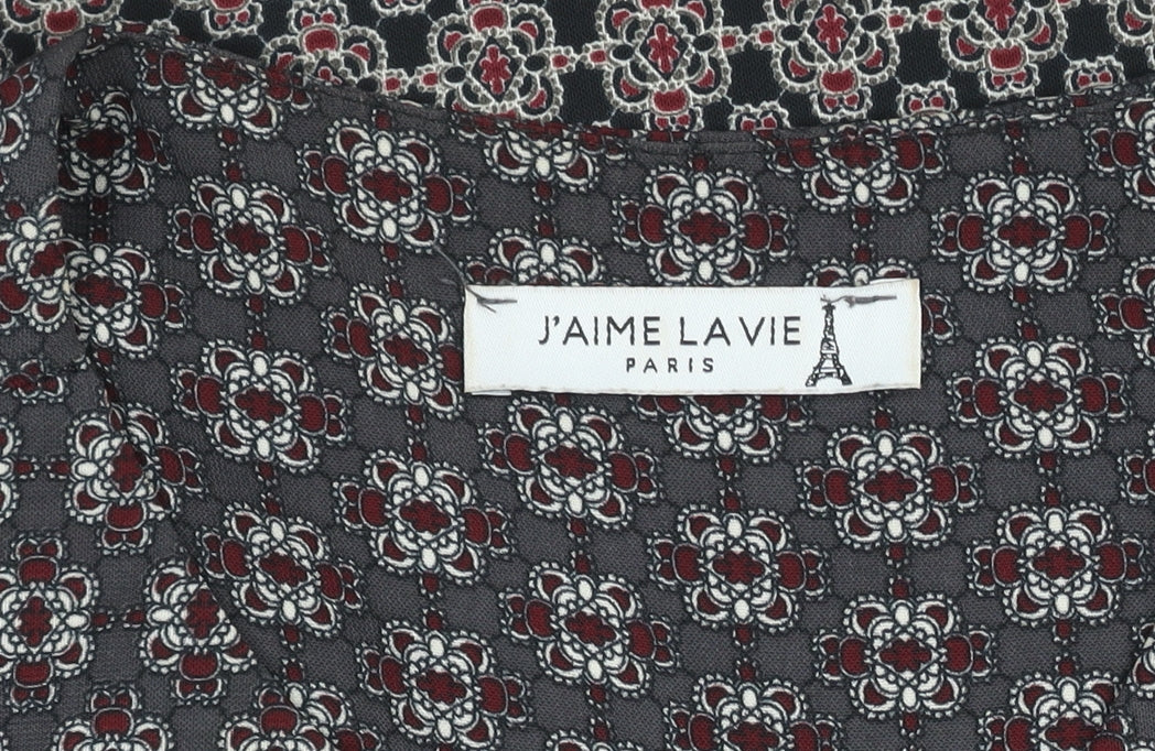 Womens UK Size M J'aime La Vie Multicoloured Tunic Blouse