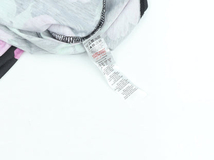 Boohoo Women’s Black Floral Skater Dress Size 10 3/4 Sleeve