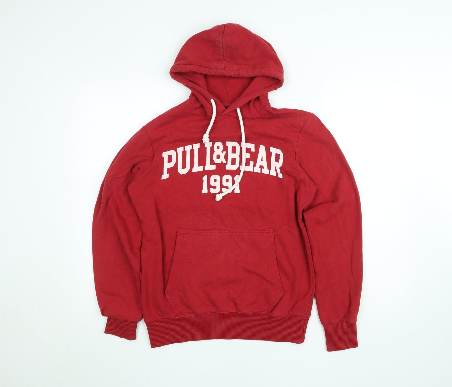Womens UK Size S Pull & Bear Red Pullover Hoodie