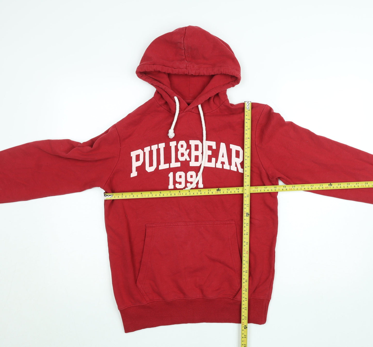 Womens UK Size S Pull & Bear Red Pullover Hoodie