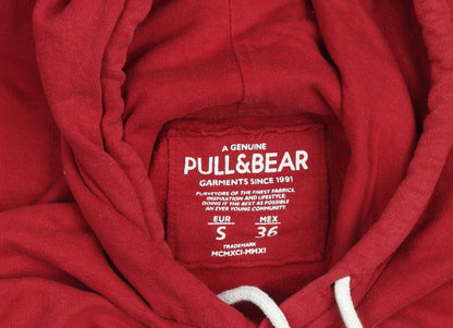 Womens UK Size S Pull & Bear Red Pullover Hoodie