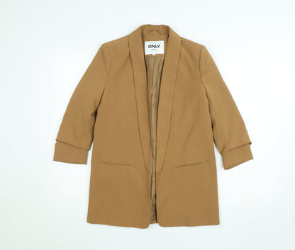 ONLY Women’s Brown Shawl Lapel Blazer Size 8 Tailored Stretch Jacket