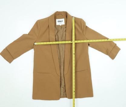 ONLY Women’s Brown Shawl Lapel Blazer Size 8 Tailored Stretch Jacket