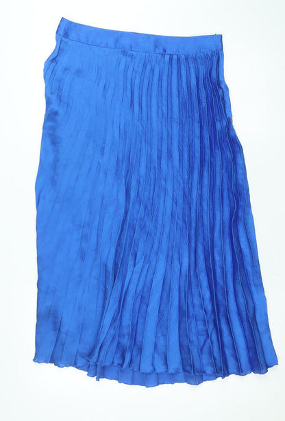 Womens UK Size XL Zara Pleated Satin Skirt