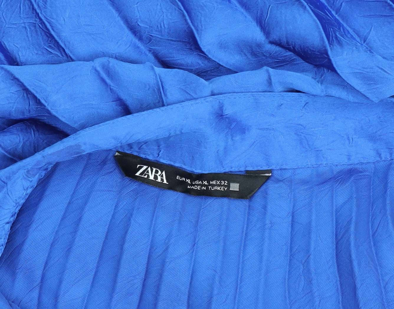 Womens UK Size XL Zara Pleated Satin Skirt