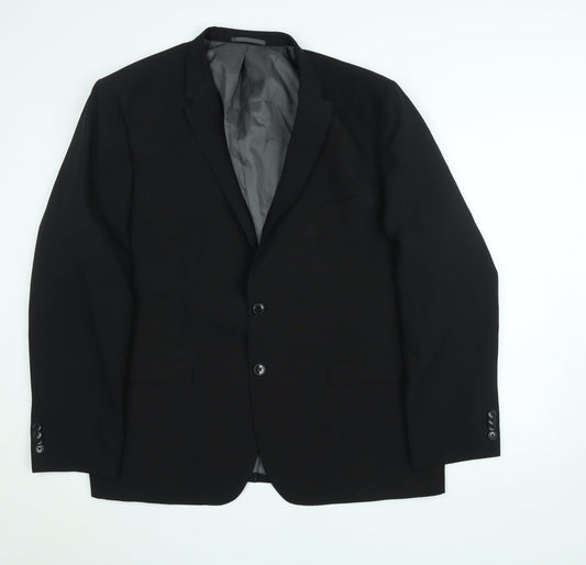 Taylor & Wright Men's Black Regular Fit Formal Blazer 50R