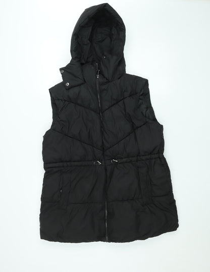 George Women's Black Puffer Hooded Waistcoat Size 12