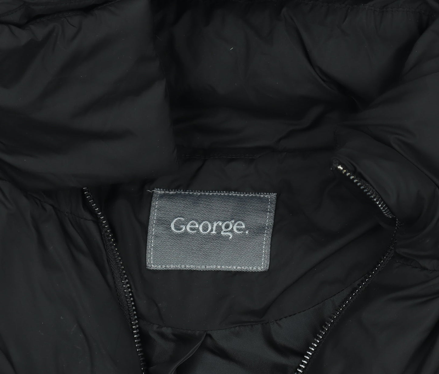 George Women's Black Puffer Hooded Waistcoat Size 12
