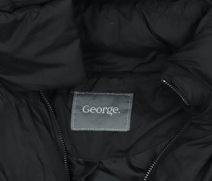 George Women's Black Puffer Hooded Waistcoat Size 12