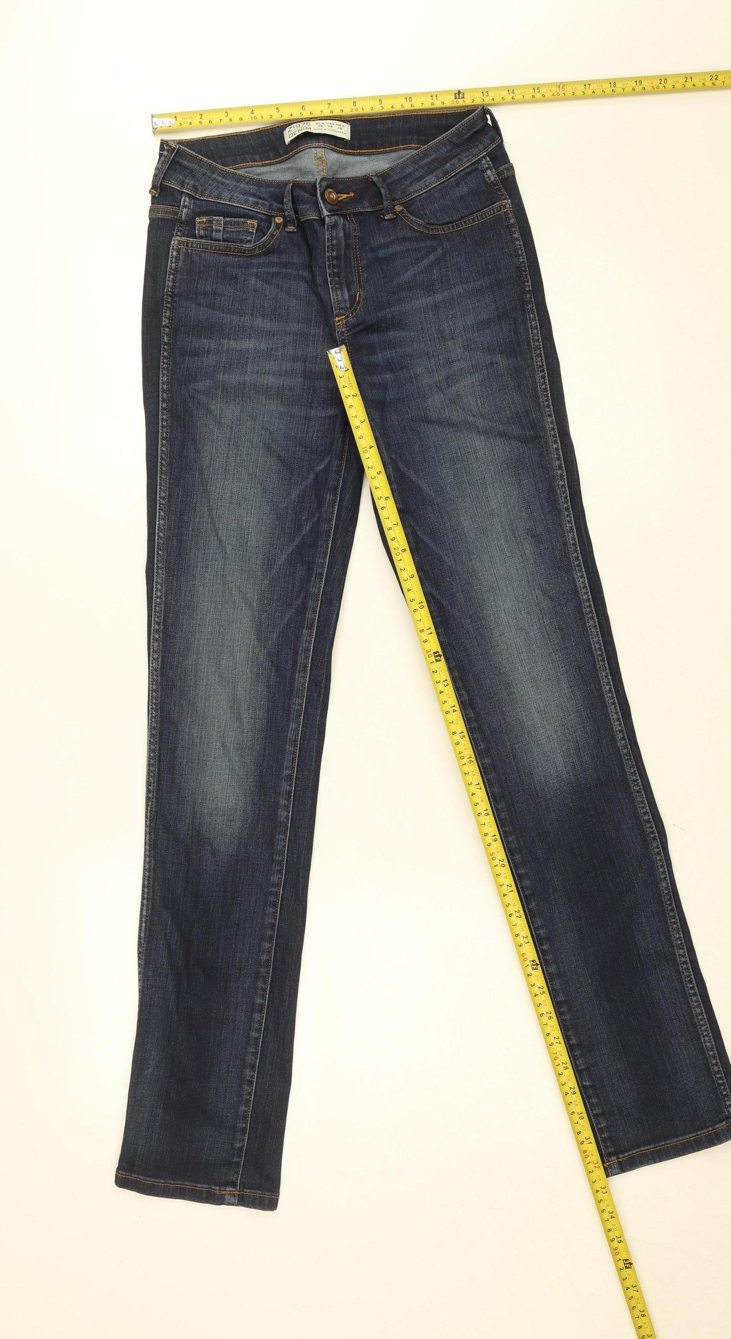 Zara Women Blue Skinny Jeans Size 10 Z1975 Denim Mid Rise Slim Fit