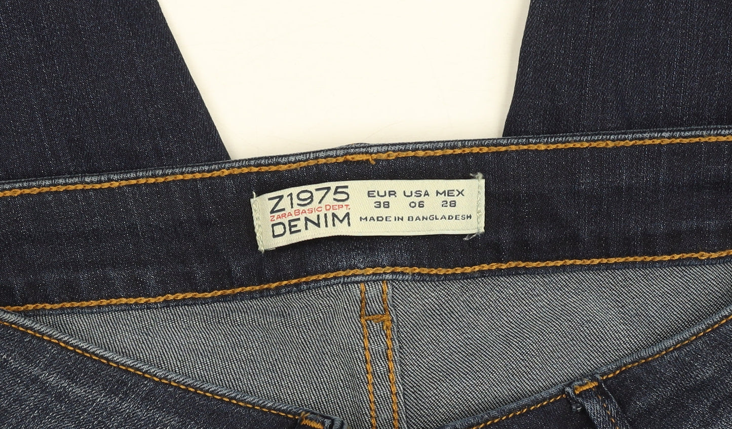 Zara Women Blue Skinny Jeans Size 10 Z1975 Denim Mid Rise Slim Fit