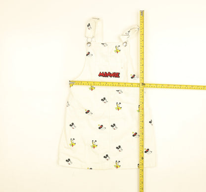 Disney Girls White Minnie Mouse Pinafore Dress 6 Years Cotton Adjustable