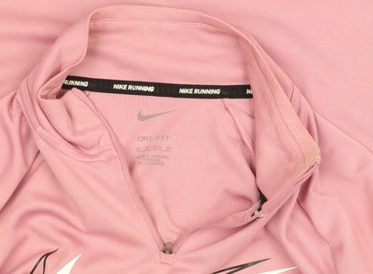 Nike Women's Pink XS Dri-FIT 1/4 Zip Running Top
