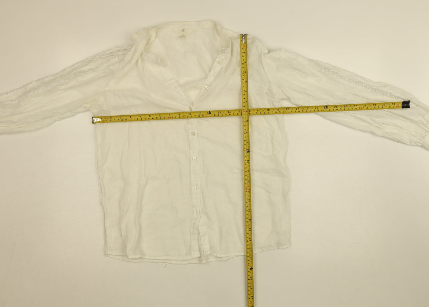 Womens UK Size 10 H&M Ivory Basic Button-Up