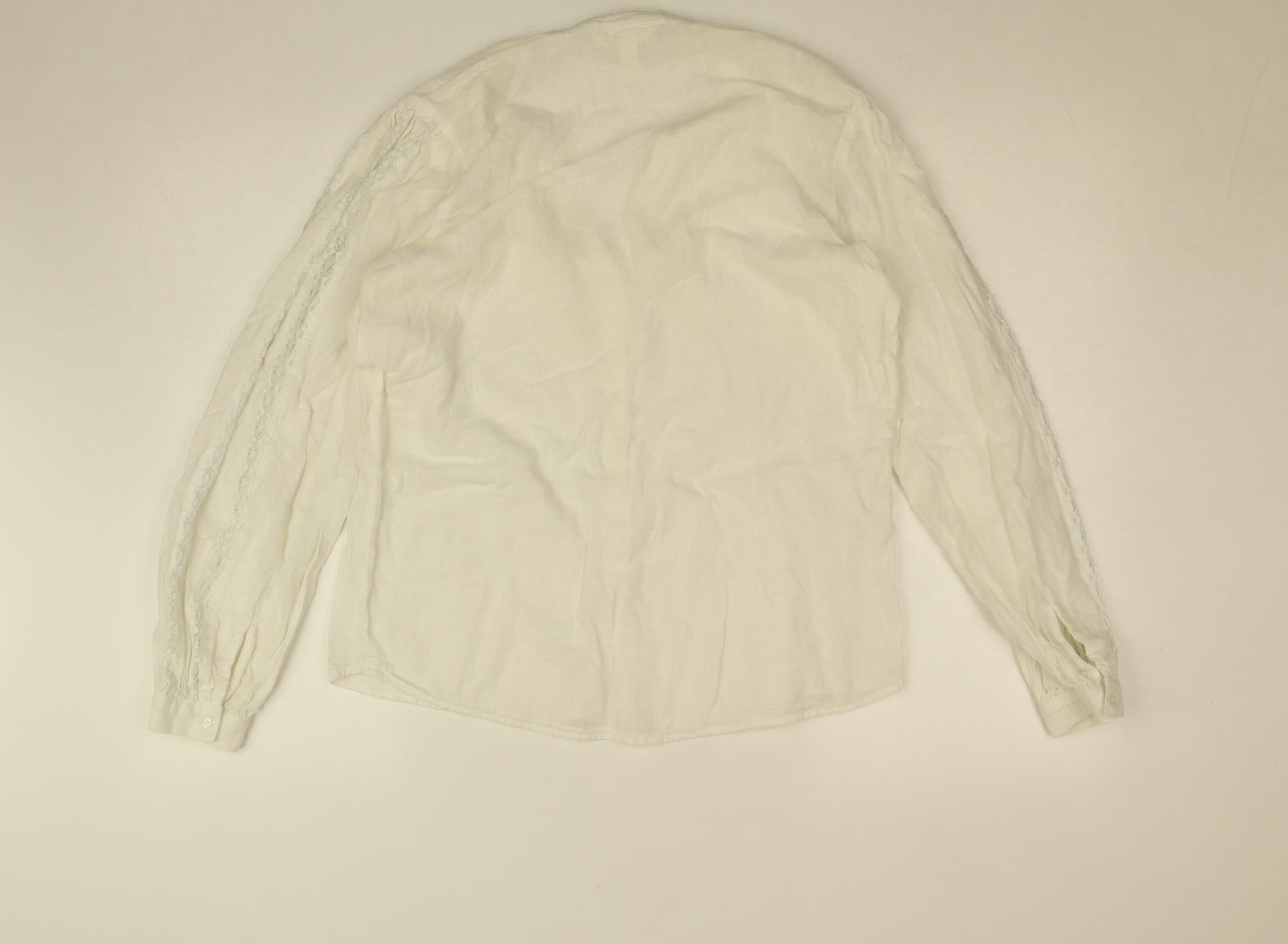 Womens UK Size 10 H&M Ivory Basic Button-Up