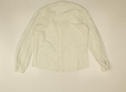 Womens UK Size 10 H&M Ivory Basic Button-Up
