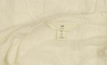 Womens UK Size 10 H&M Ivory Basic Button-Up