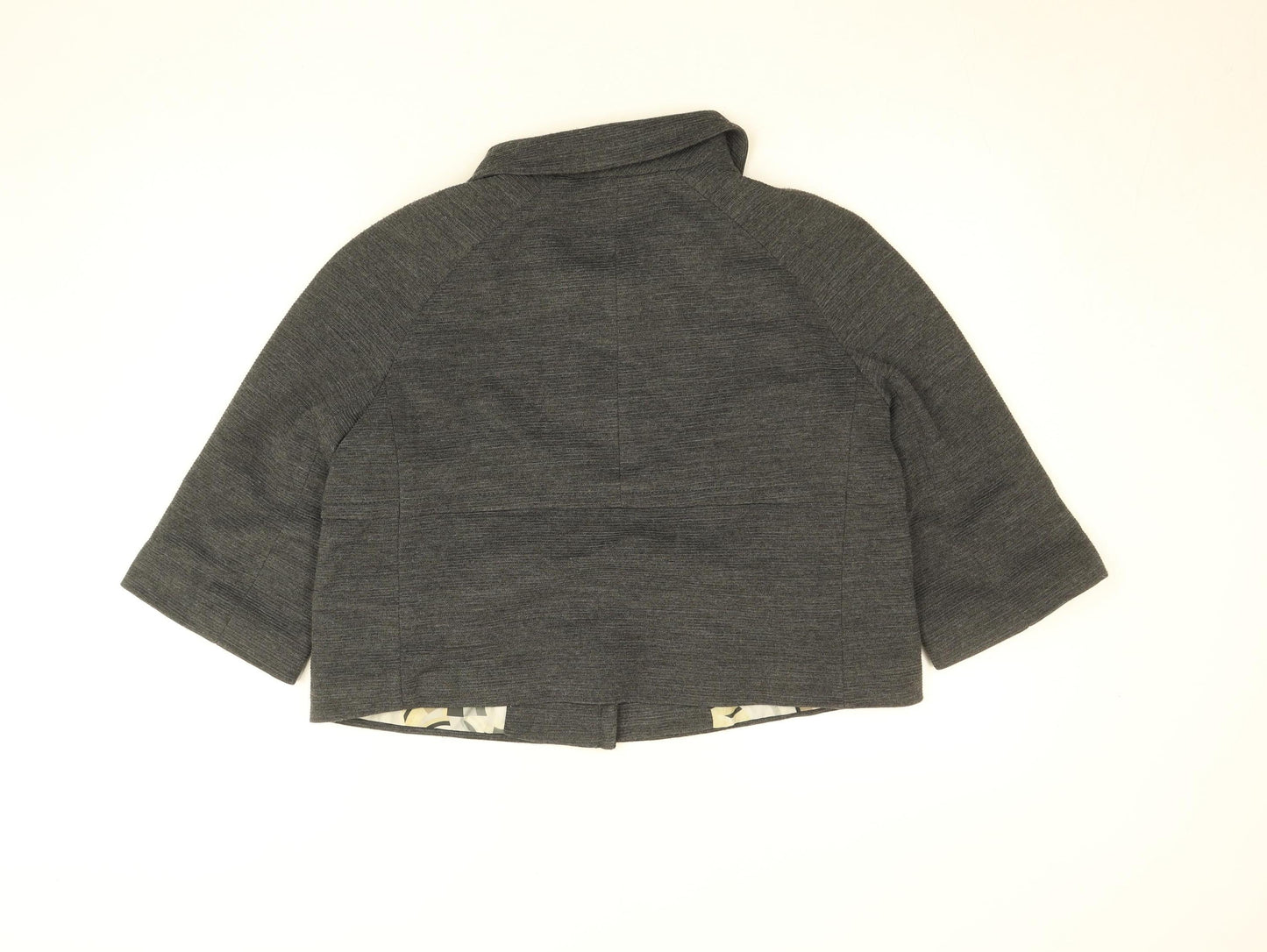 Marks and Spencer Women Grey Wool Blend Short Blazer UK 14