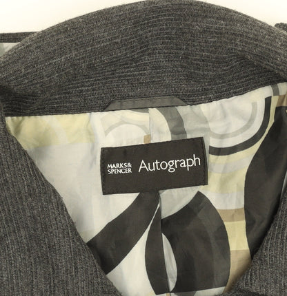 Marks and Spencer Women Grey Wool Blend Short Blazer UK 14