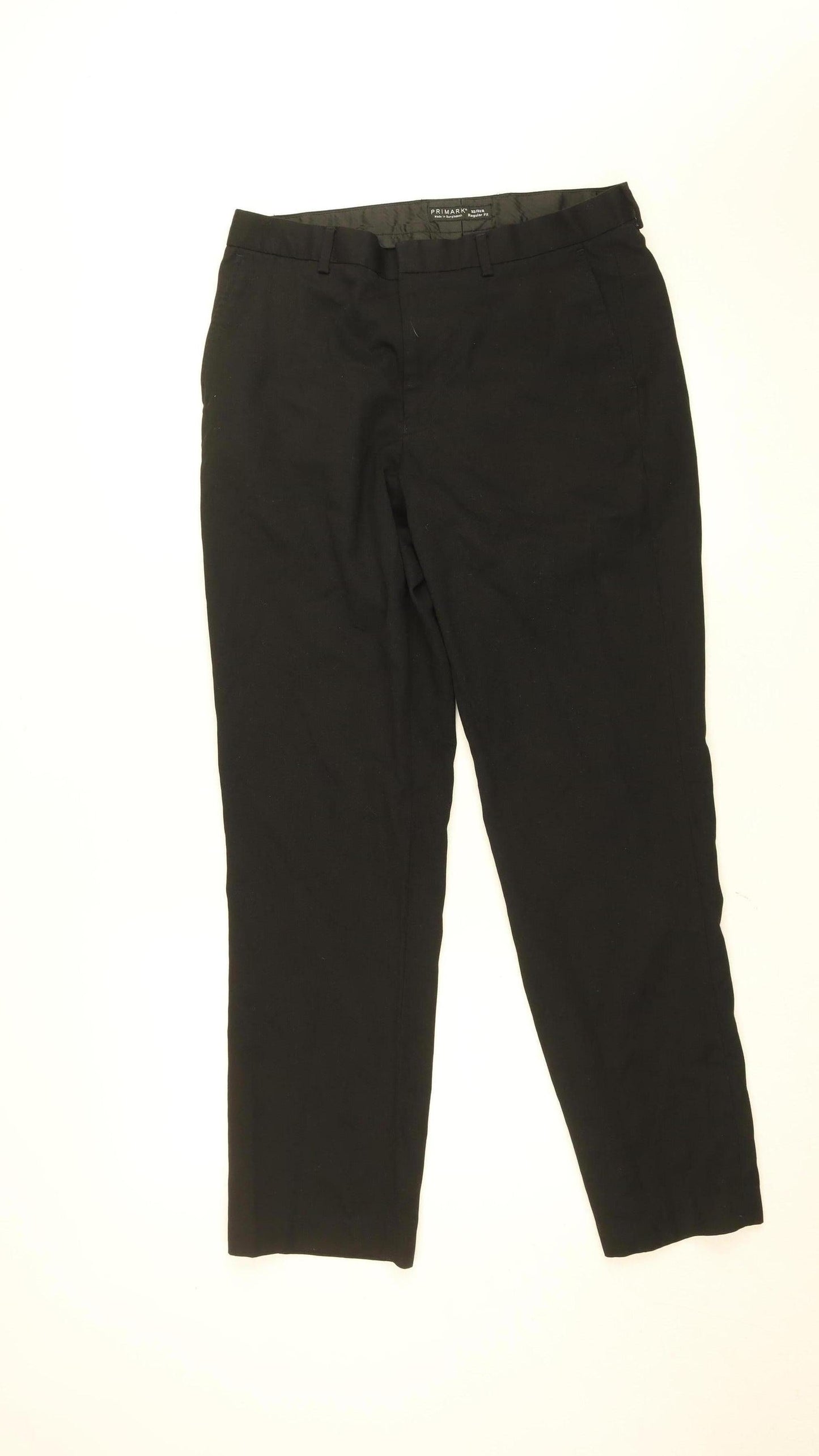 Primark Men’s Black Regular Fit Chino Trousers 32W 32L